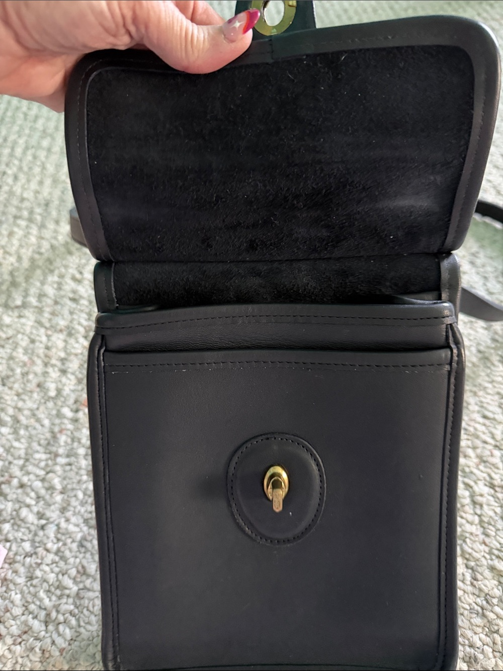 Vintage Coach Black Leather Murphy Crossbody Style #CB 9930 - Picture 3 of 14